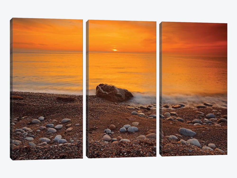 Canada, Nova Scotia, Pleasant Bay. Sunset on Gulf of St. Lawrence. by Jaynes Gallery 3-piece Canvas Art