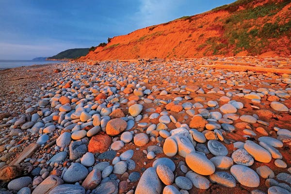 Nova Scotia: Canada, Nova Scotia, Pleasant Bay. Sunset on shore of Gulf of St. Lawrence. by Jaynes Gallery