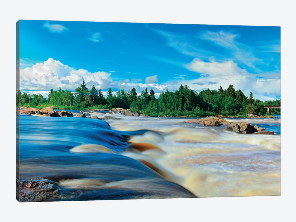 Canada, Quebec, Saint-Felicien. Chutes a Michel on Ashuapmushuan River. by Jaynes Gallery 1-piece Canvas Art Print