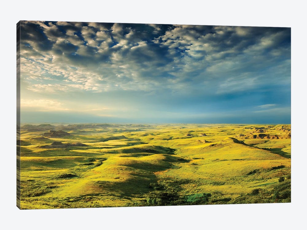 Canada, Saskatchewan, Grasslands National Park. Killdeer Badlands formations. by Jaynes Gallery 1-piece Canvas Art