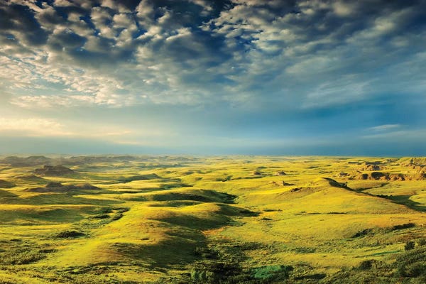 Saskatchewan: Canada, Saskatchewan, Grasslands National Park. Killdeer Badlands formations. by Jaynes Gallery