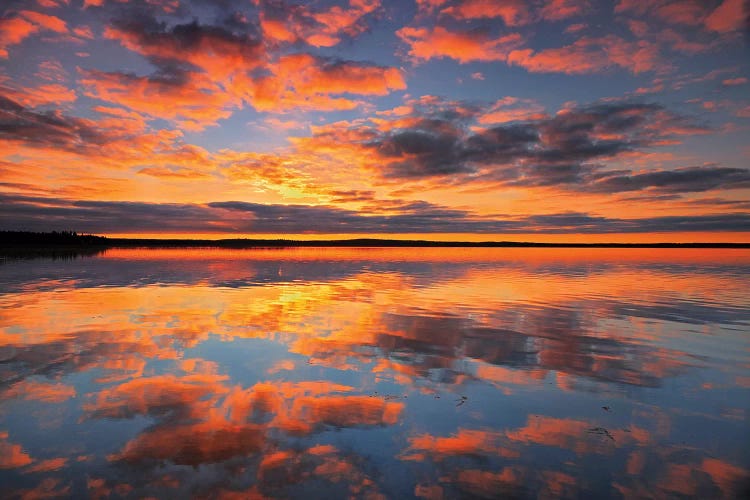 Canada, Saskatchewan, Prince Albert National Park. Sunrise on Namekus Lake. by Jaynes Gallery wall art