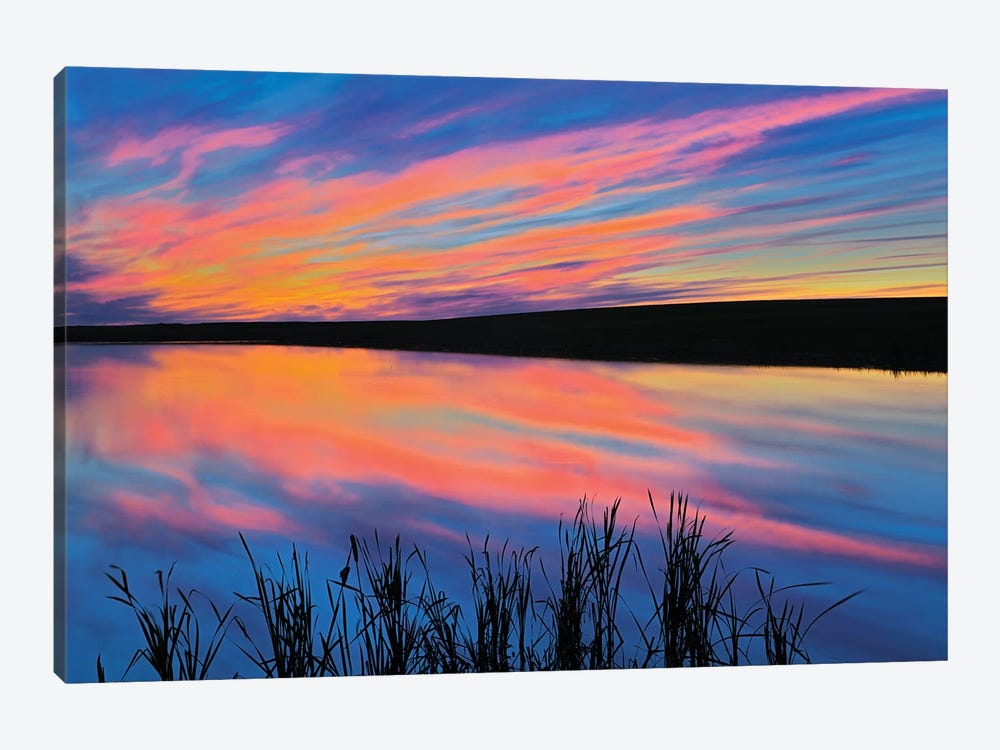 Canada, Saskatchewan, Viscount. Sunset reflected in pond. by Jaynes Gallery 1-piece Canvas Wall Art