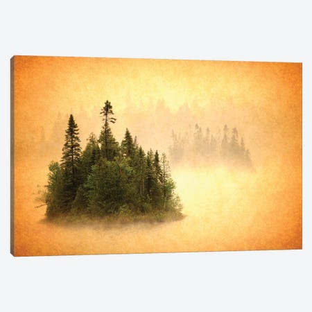 Canada. Abstract of islands in lake mist. Canvas Print #JYG505} by Jaynes Gallery Art Print