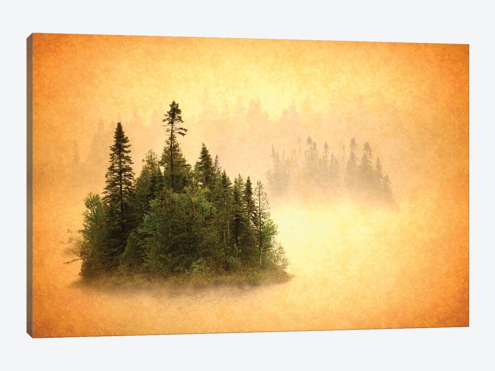 Canada. Abstract of islands in lake mist. by Jaynes Gallery 1-piece Art Print