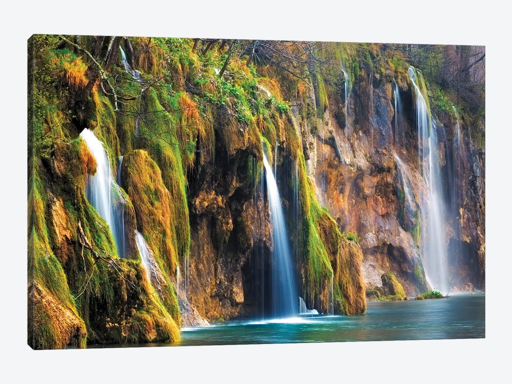 Croatia, Plitvice Lakes National Park. Waterfalls into stream.  by Jaynes Gallery 1-piece Canvas Print
