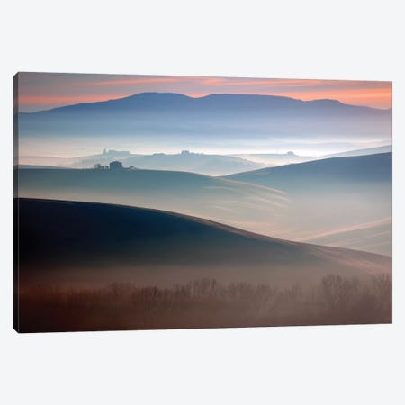 Italy, Val d' Orcia. Il Belvedere farmhouse at sunrise.  Canvas Print #JYG580} by Jaynes Gallery Canvas Art
