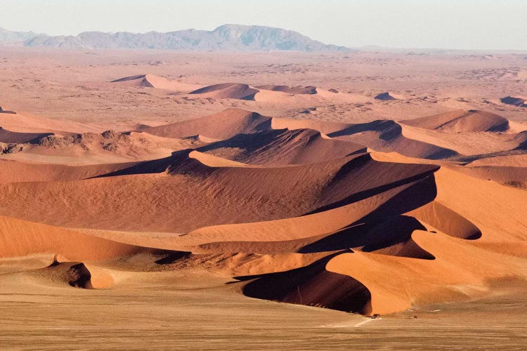 Namibia, Namib-Naukluft Park. Aerial of desert landscape. 