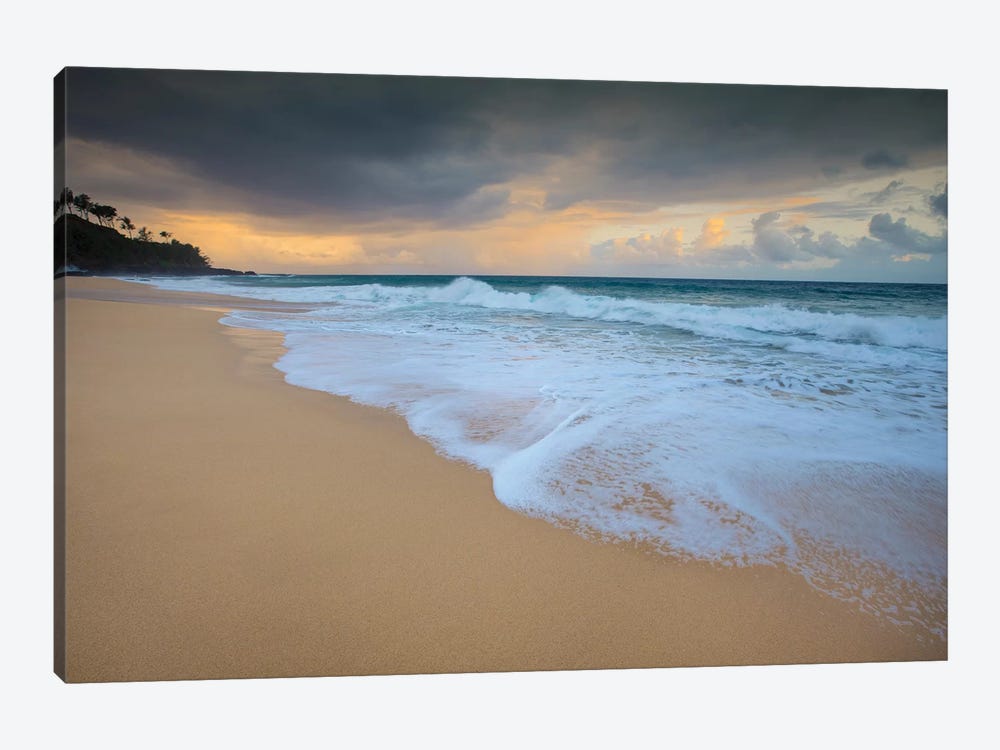 USA, Hawaii, Kauai. Cloudy morning at Secret Beach. by Jaynes Gallery 1-piece Canvas Art