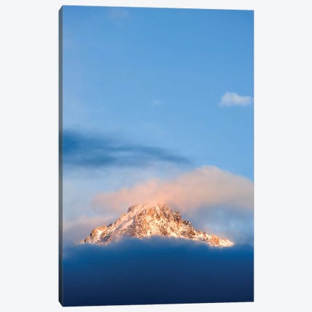 USA, Idaho, Sawtooth Range. Sunlit mountain and clouds. Canvas Print #JYG669} by Jaynes Gallery Canvas Art Print