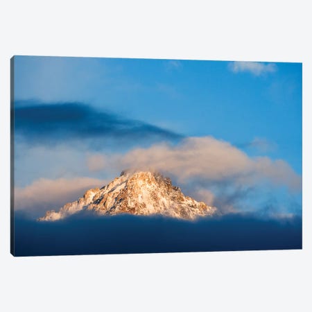 USA, Idaho, Sawtooth Range. Sunlit mountain and clouds. Canvas Print #JYG670} by Jaynes Gallery Canvas Artwork