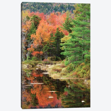 USA, New Hampshire, White Mountains. Autumn lake reflections. Canvas Print #JYG722} by Jaynes Gallery Canvas Artwork