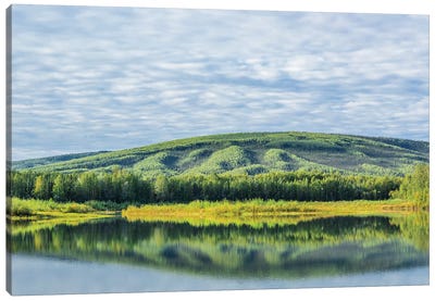USA, Alaska, Olnes Pond. Landscape with pond reflection. Canvas Art Print - Pond Art
