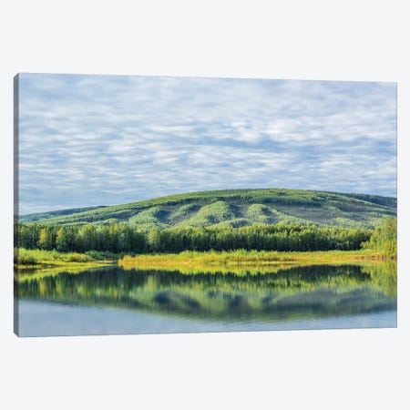 USA, Alaska, Olnes Pond. Landscape with pond reflection. Canvas Print #JYG77} by Jaynes Gallery Canvas Wall Art