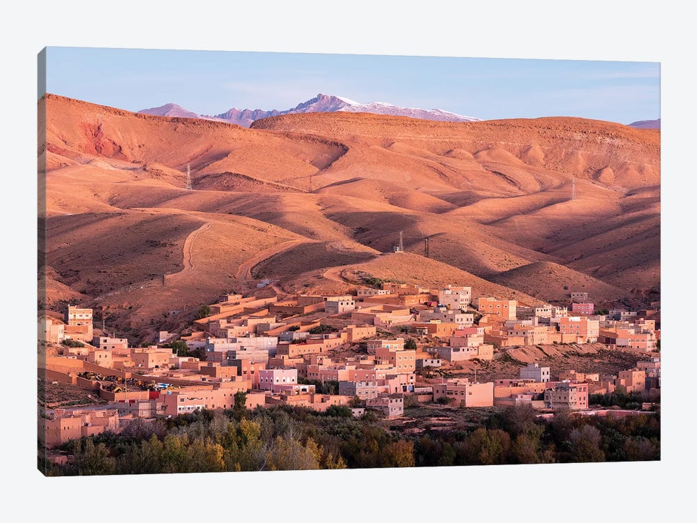 Africa, Morocco, Boumalne Dades. Town Amid Barren Landscape. by Jaynes Gallery 1-piece Canvas Art