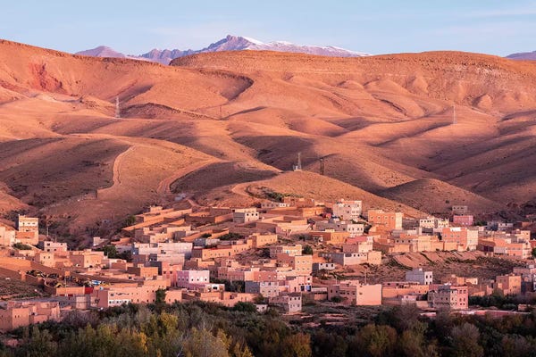 Coastal Villages & Towns: Africa, Morocco, Boumalne Dades. Town Amid Barren Landscape. by Jaynes Gallery