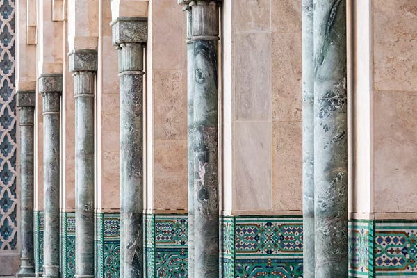 Columns: Close-Up Of Mosque Exterior. Africa, Morocco, Casablanca by Jaynes Gallery