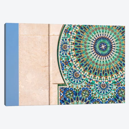 Africa, Morocco, Casablanca. Close-Up Of Tile Designs On Mosque Exterior. Canvas Print #JYG810} by Jaynes Gallery Canvas Art