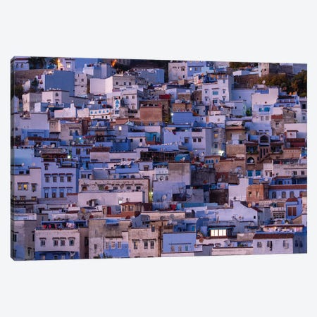 Africa, Morocco, Chefchaouen. Overview Of Town At Twilight. Canvas Print #JYG816} by Jaynes Gallery Canvas Art Print