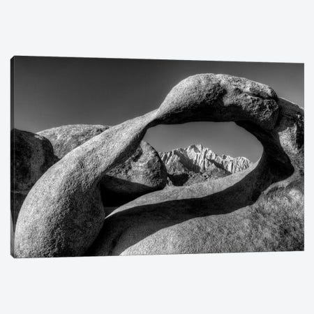 USA, California, Alabama Hills. Black and white of Mobius Arch at sunrise. Canvas Print #JYG82} by Jaynes Gallery Canvas Artwork