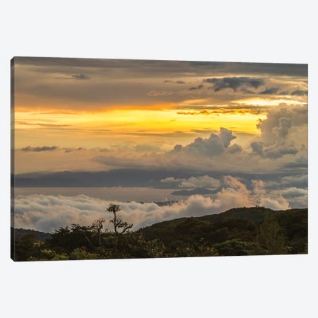 Costa Rica, Monte Verde Cloud Forest Reserve. Sunset Landscape. Canvas Print #JYG860} by Jaynes Gallery Art Print