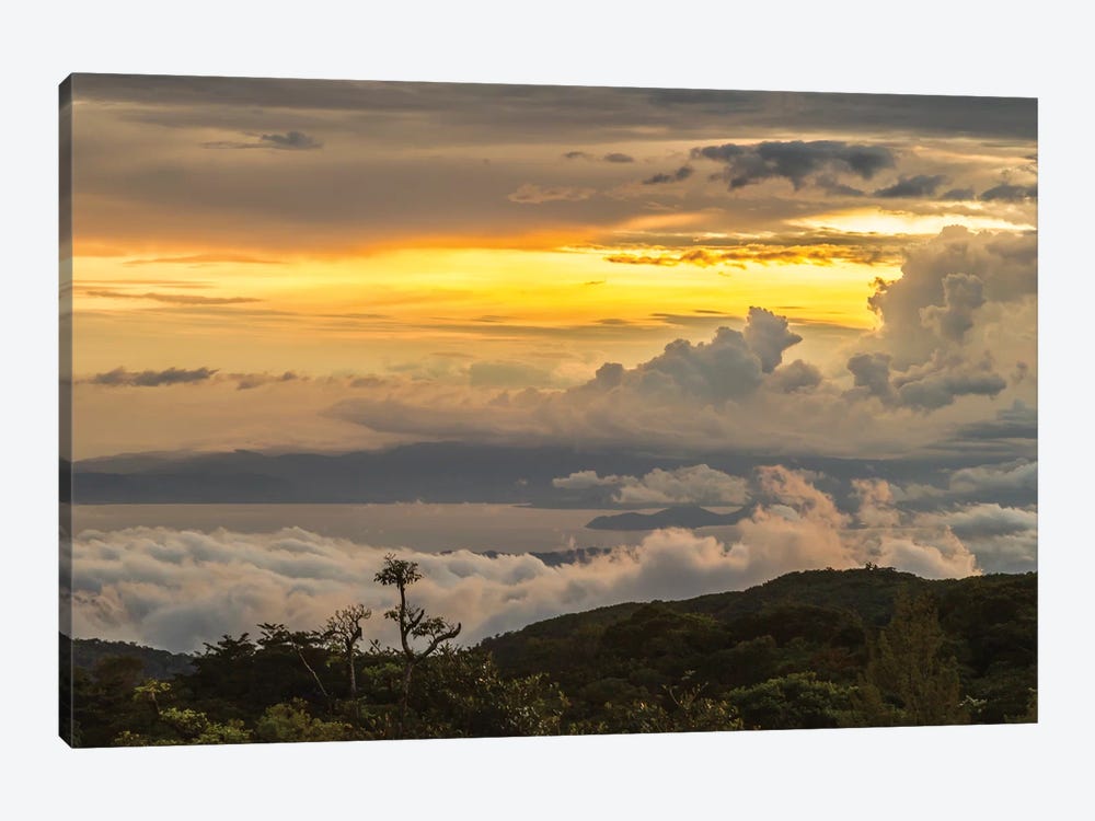 Costa Rica, Monte Verde Cloud Forest Reserve. Sunset Landscape. by Jaynes Gallery 1-piece Canvas Art Print