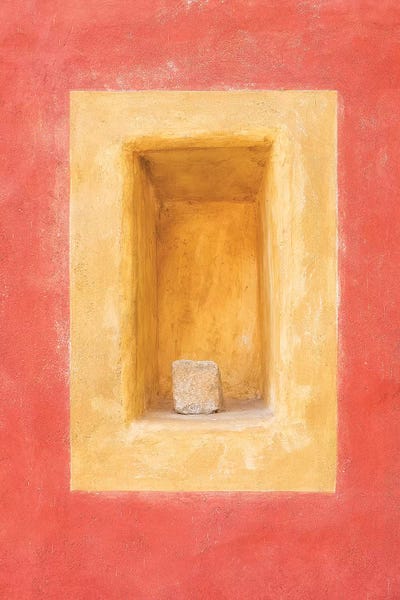 Czech Republic, Cesky Krumlov. Colorful Wall Indented Space. by Jaynes Gallery framed wall art