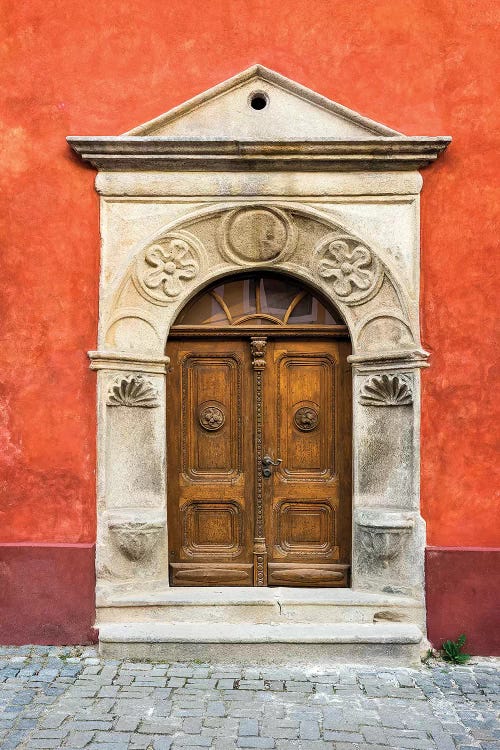 Czech Republic, Cesky Krumlov. Ornate Doors And Arch.