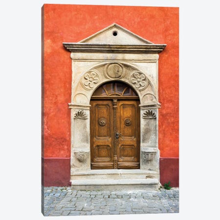 Czech Republic, Cesky Krumlov. Ornate Doors And Arch. Canvas Print #JYG894} by Jaynes Gallery Art Print