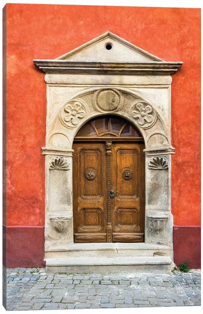 Czech Republic, Cesky Krumlov. Ornate Doors And Arch. Canvas Art Print - Czech Republic Art