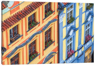 Czech Republic, Prague. Colorful Buildings In Old Town. Canvas Art Print - Prague Art
