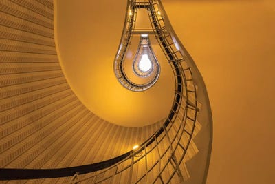 Czech Republic, Prague. Stairwell In The House Of The Black Madonna. by Jaynes Gallery metal wall art