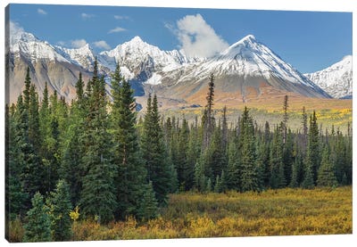 Canada, Yukon Territory, Kluane National Park. Landscape with St. Elias Range. Canvas Art Print - Snowy Mountain Art