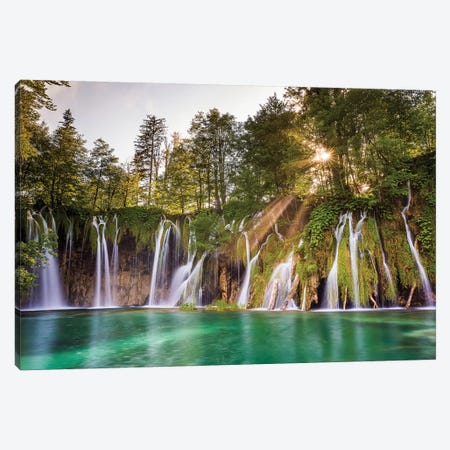 Europe, Croatia, Plitvice Lakes National Park. Waterfall Landscape. Canvas Print #JYG901} by Jaynes Gallery Canvas Art