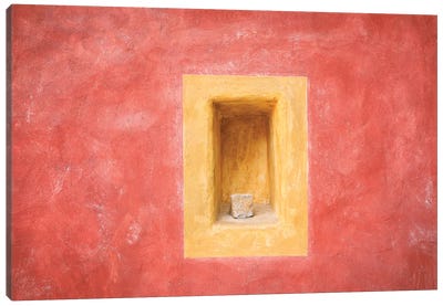 Europe, Czech Republic, Cesky Krumlov. Colorful Wall Indented Space. Canvas Art Print - Czech Republic Art