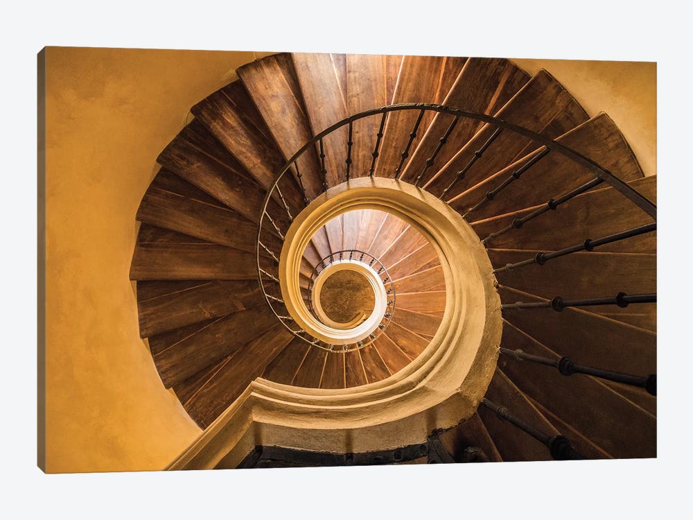 Europe, Czech Republic, Kutna Hora. Santini Circular Stairwell In Monastery Church Of Assumption Of Our Lady At Sedlec. by Jaynes Gallery 1-piece Canvas Print
