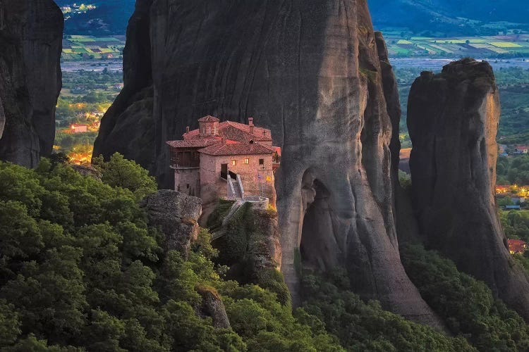 Europe, Greece, Meteora. Isolated Monastery On Cliff.