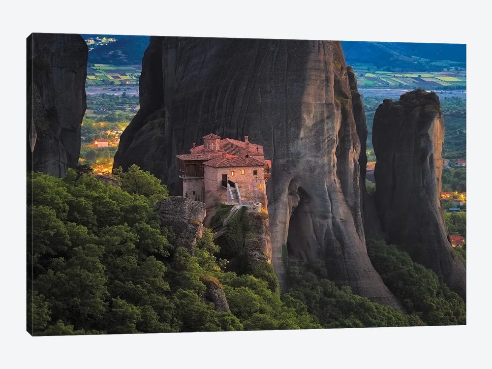 Europe, Greece, Meteora. Isolated Monastery On Cliff. by Jaynes Gallery 1-piece Canvas Print