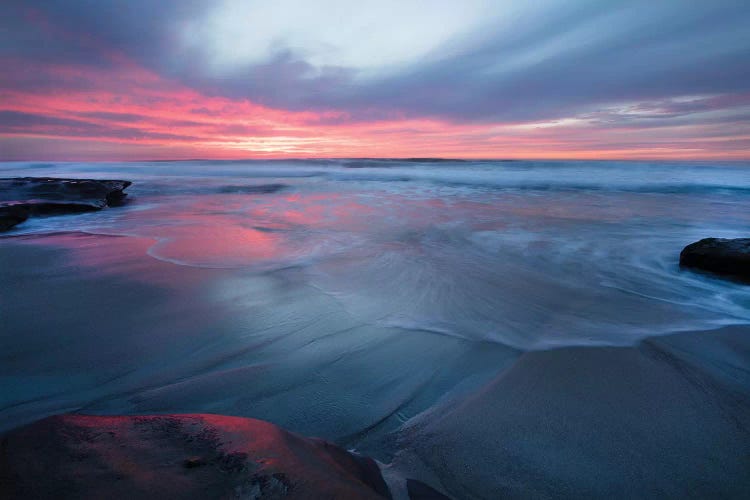 USA, California, La Jolla. Sunset over beach I