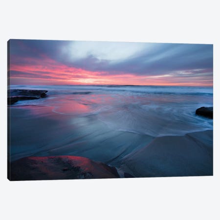 USA, California, La Jolla. Sunset over beach I Canvas Print #JYG91} by Jaynes Gallery Art Print