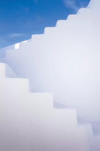 Staircases: Europe, Greece, Santorini. Stairway And Shapes. by Jaynes Gallery