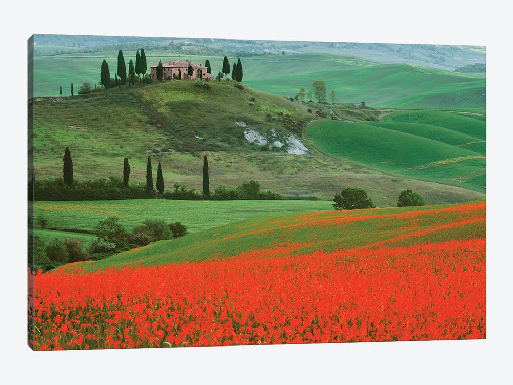 Europe, Italy, Tuscany. The Belvedere Villa Landmark And Farmland. by Jaynes Gallery 1-piece Art Print