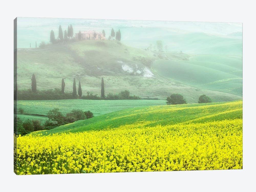 Europe, Italy, Tuscany. The Belvedere Villa Landmark And Farmland. by Jaynes Gallery 1-piece Canvas Artwork