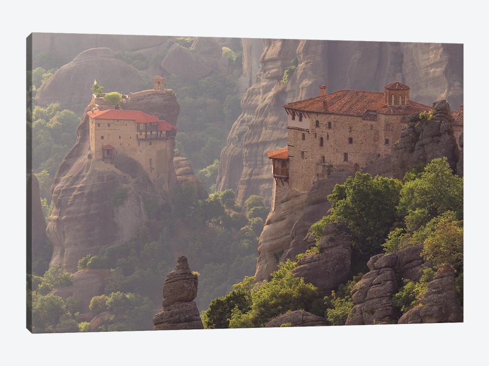 Greece, Meteora. Isolated Monasteries On Cliffs. by Jaynes Gallery 1-piece Canvas Artwork