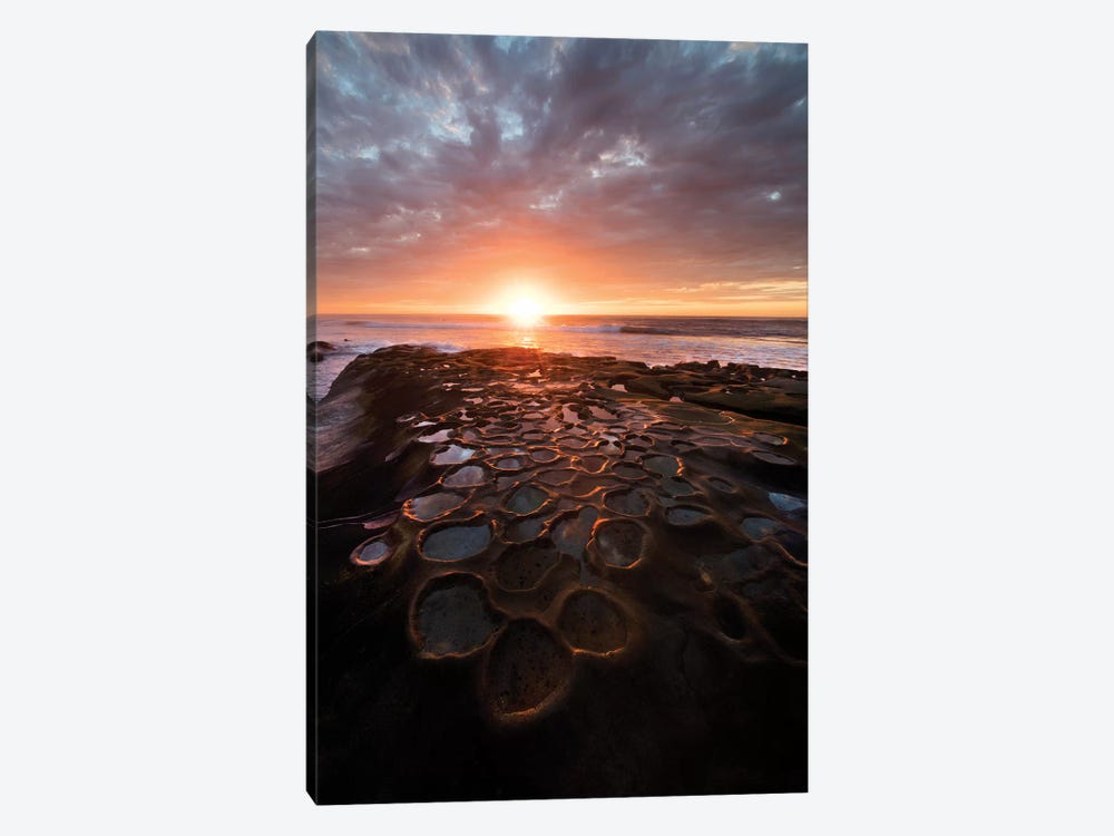USA, California, La Jolla. Sunset over tide pools. by Jaynes Gallery 1-piece Canvas Artwork