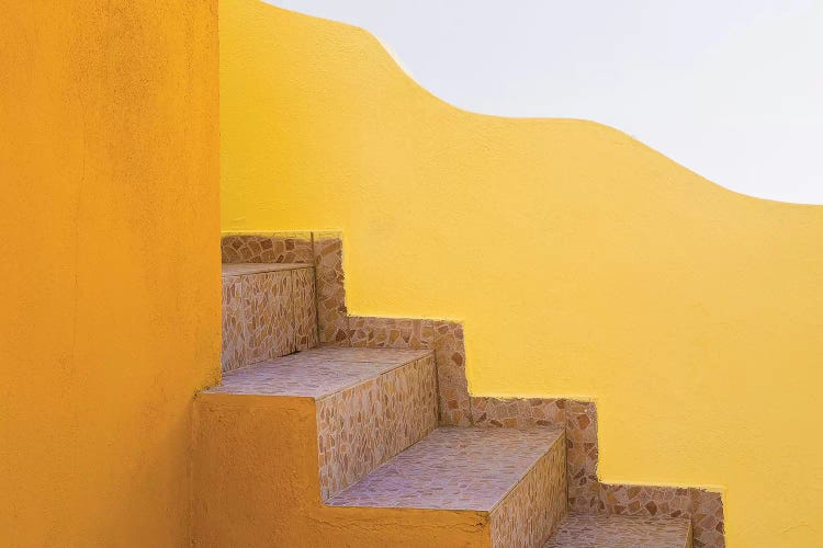 Greece, Santorini. Stairs And Building Shapes.