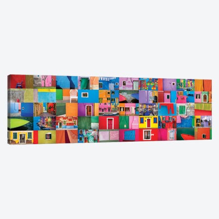Italy, Burano. Collage Of Colorful Burano Images. Canvas Print #JYG959} by Jaynes Gallery Art Print