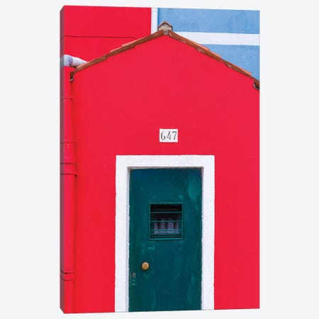 Italy, Burano. Colorful House Exterior. Canvas Print #JYG960} by Jaynes Gallery Canvas Art