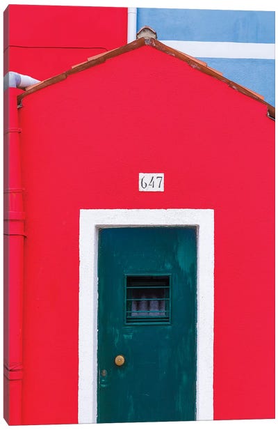 Italy, Burano. Colorful House Exterior. Canvas Art Print - Burano