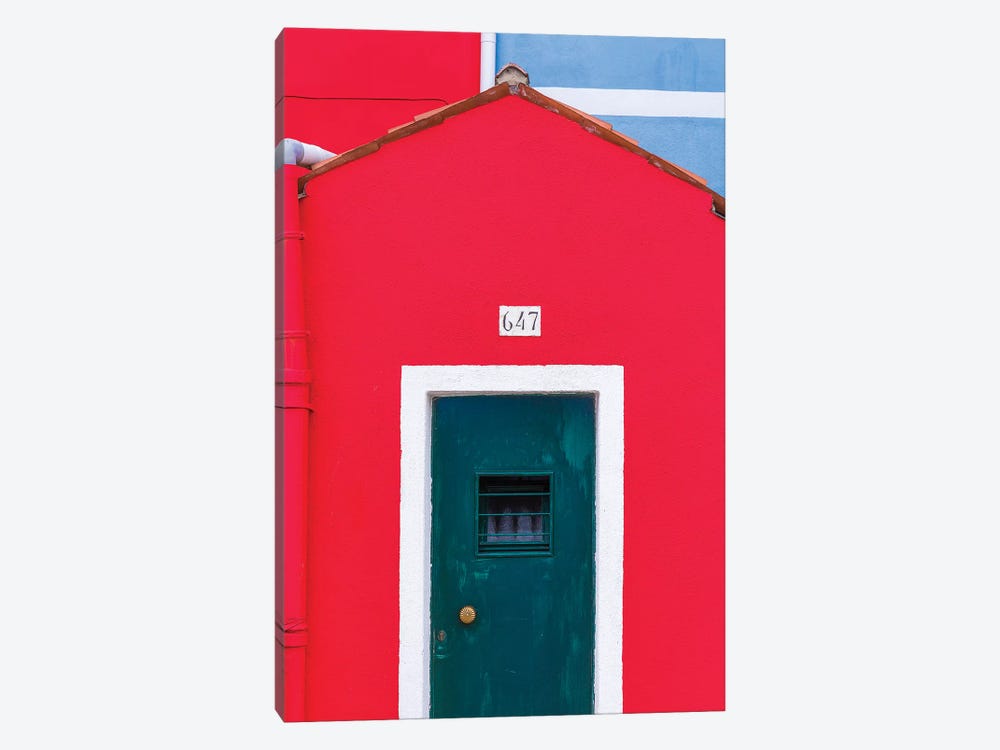 Italy, Burano. Colorful House Exterior. by Jaynes Gallery 1-piece Canvas Art